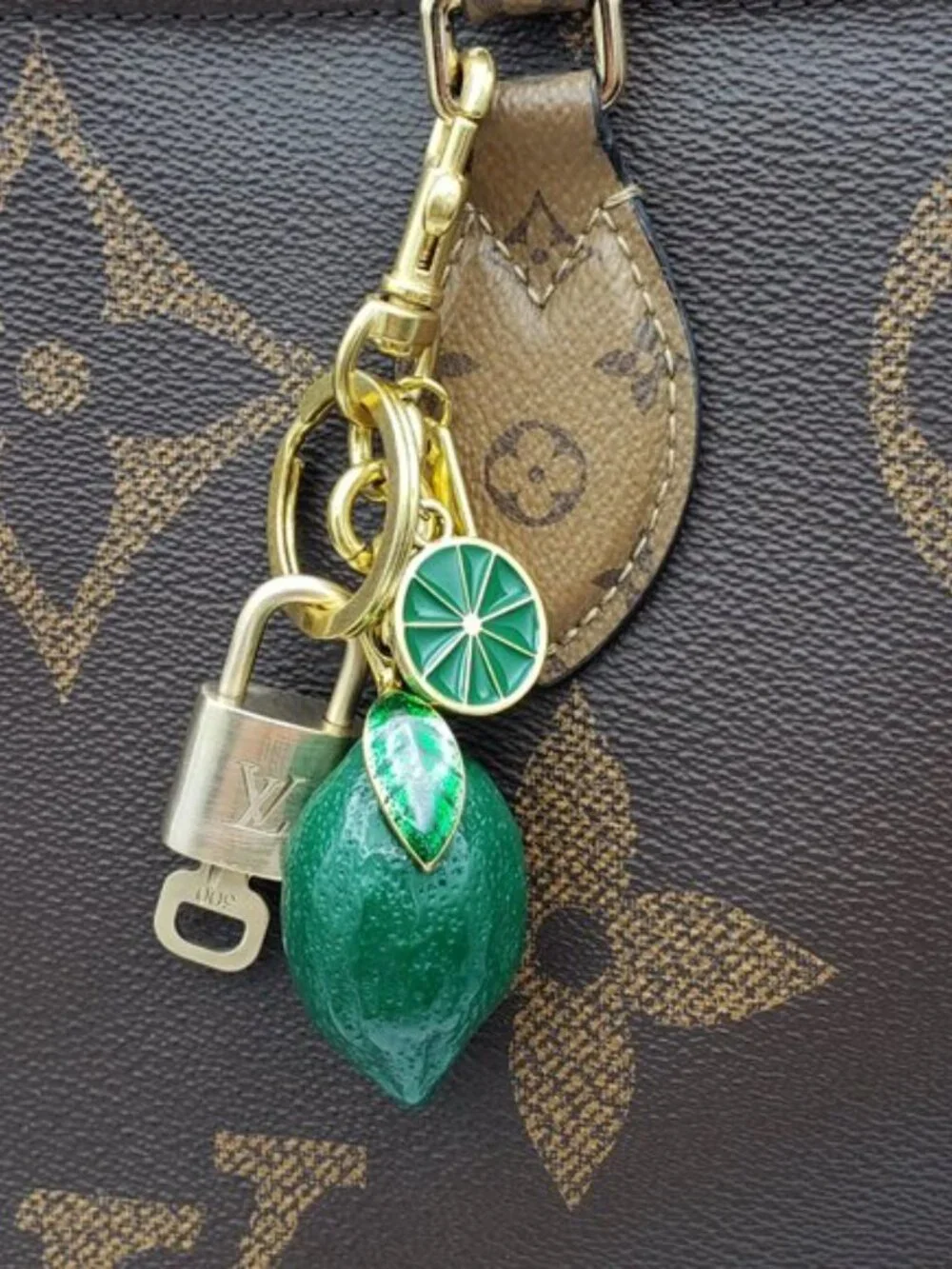 Louis Vuitton Authentic Gold Lock 🔒 Unbranded Lemon Keychain Charm for Bags